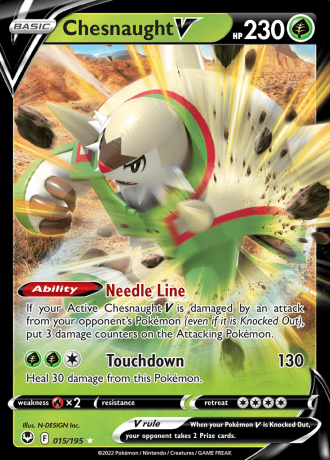 015/195 Chesnaught V - Silver Tempest - Volution Cards and Collectables