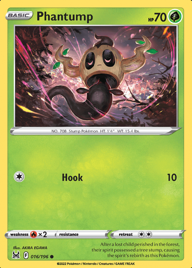 016/196 Phantump - Lost Origin - Volution Cards and Collectables