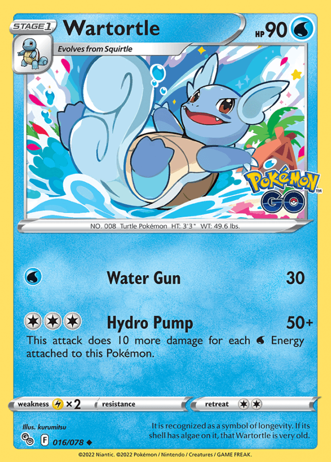 016/078 Wartortle - Pokemon GO - Volution Cards and Collectables