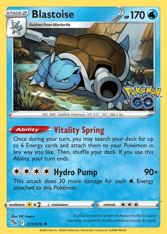 017/078 Blastoise Holo - Pokemon GO - Volution Cards and Collectables