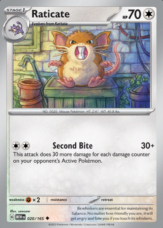 020/165 - Raticate - Pokemon 151