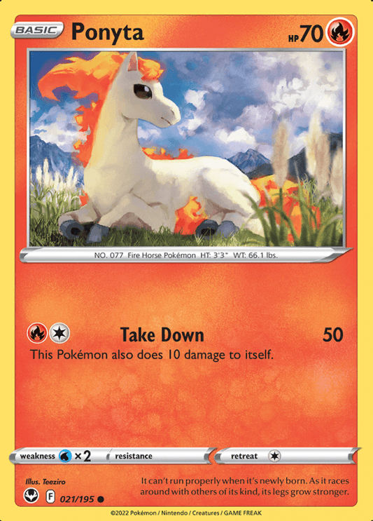 021/195 Ponyta - Silver Tempest - Volution Cards and Collectables