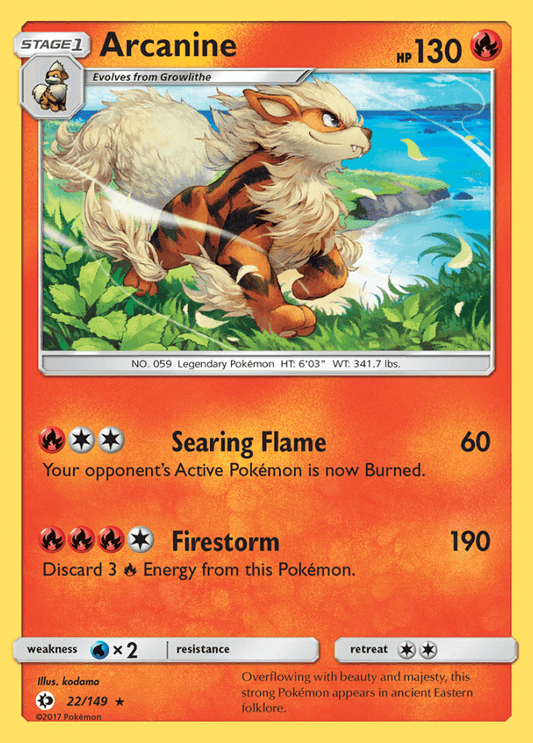 022/149 Arcanine - Sun & Moon Base Set - Volution Cards and Collectables