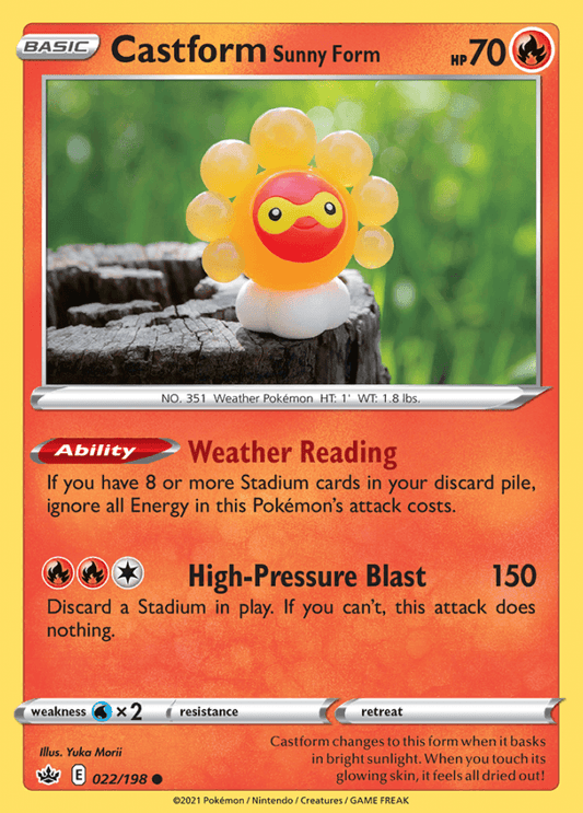 022/198 Castform Sunny Form - Chilling Reign - Volution Cards and Collectables