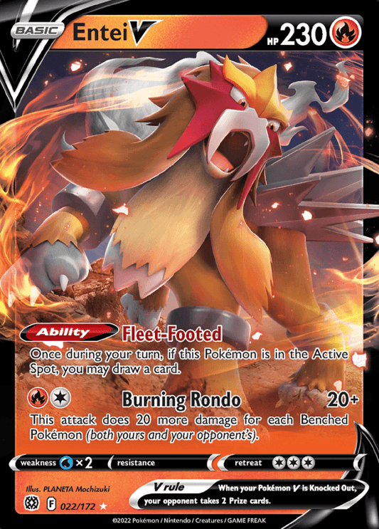 022/172 Entei V - Brilliant Stars - Volution Cards and Collectables