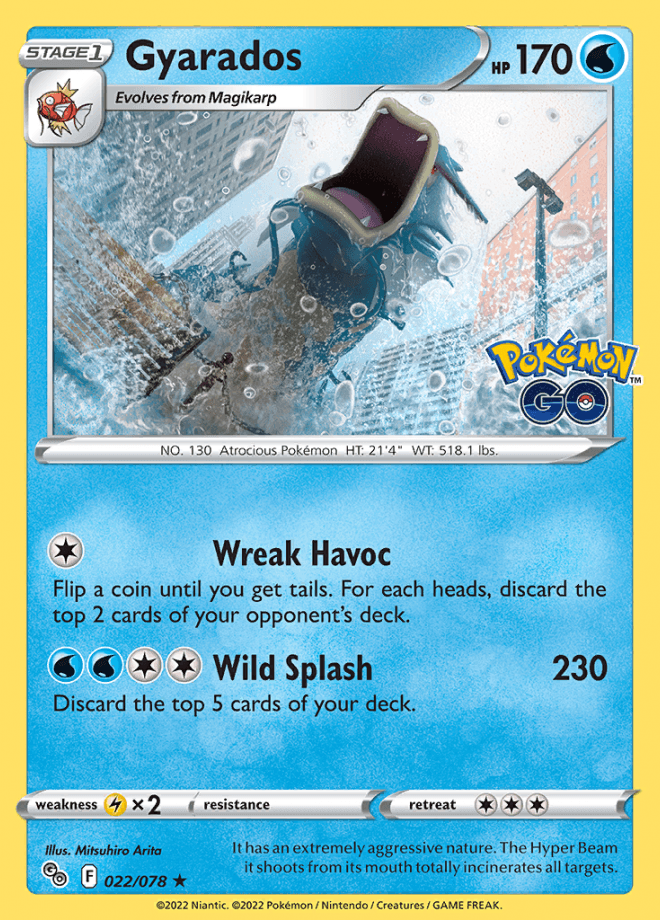 022/078 Gyarados Holo - Pokemon GO - Volution Cards and Collectables