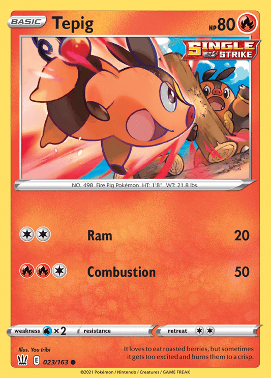 023/163 Tepig - Battle Styles - Volution Cards and Collectables