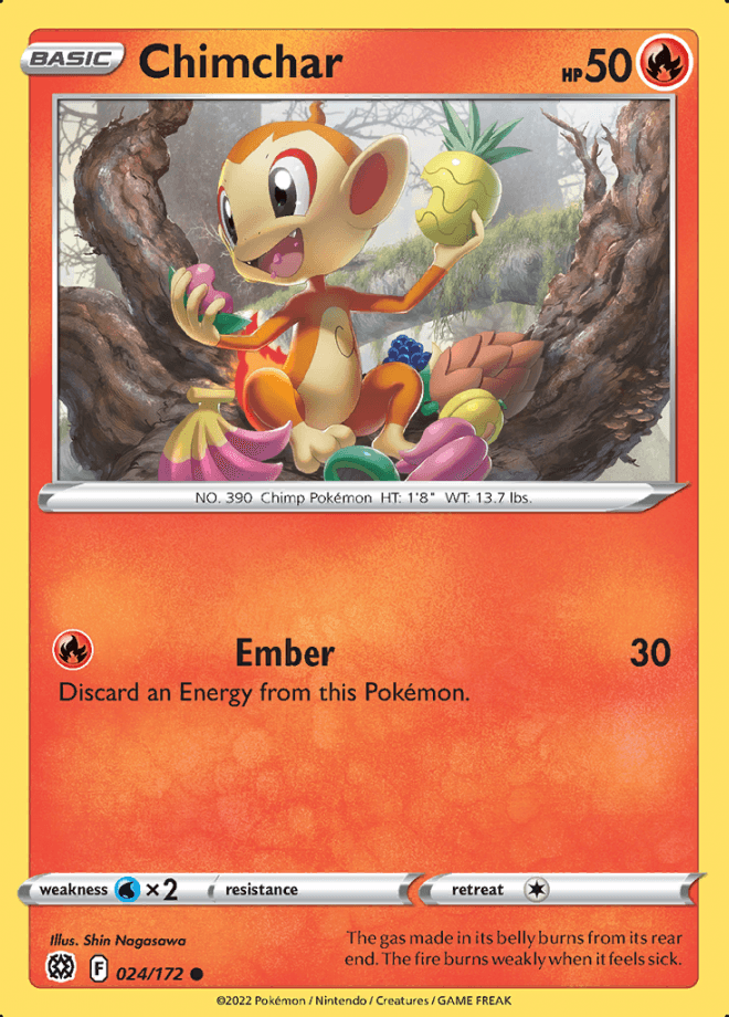 024/172 Chimchar - Brilliant Stars - Volution Cards and Collectables