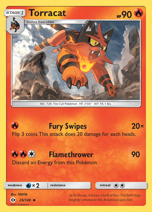 025/149 Torracat - Sun & Moon Base Set - Volution Cards and Collectables