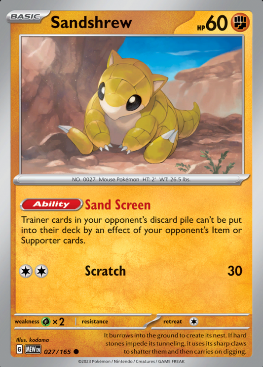 027/165 - Sandshrew - Pokemon 151