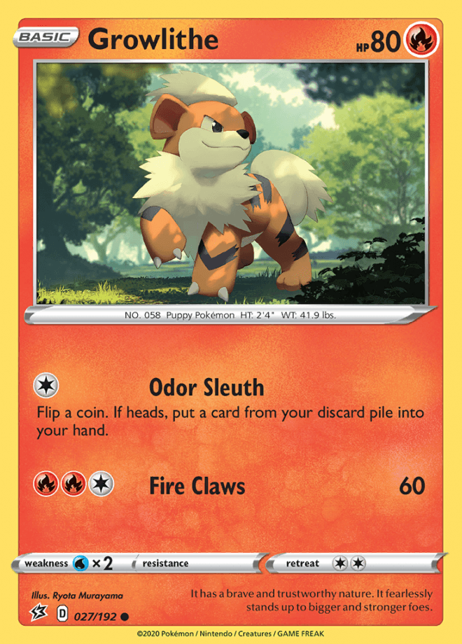 017/192 Growlithe - Rebel Clash - Volution Cards and Collectables