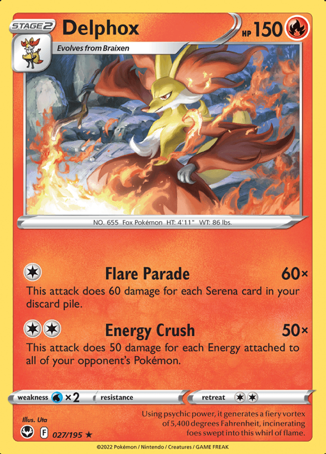 027/195 Delphox - Silver Tempest - Volution Cards and Collectables