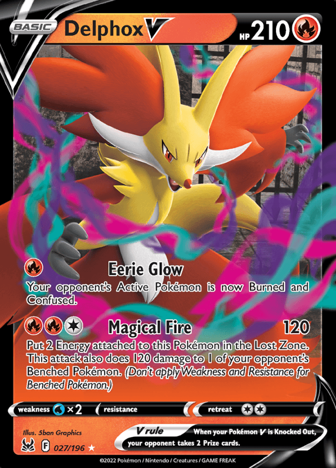 027/196 Delphox V - Lost Origin - Volution Cards and Collectables