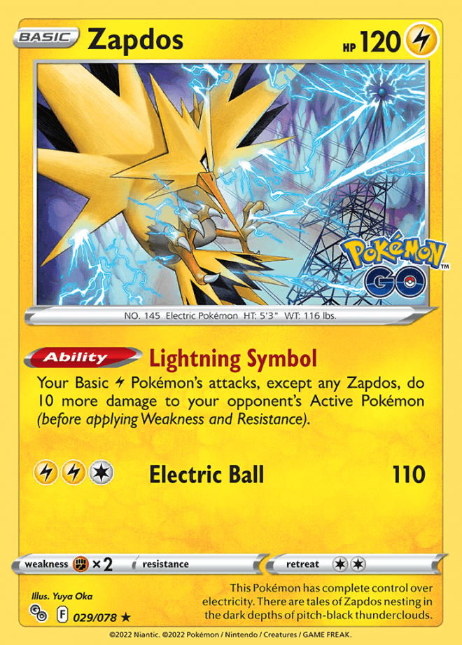 029/078 Zapdos Holo - Pokemon GO - Volution Cards and Collectables