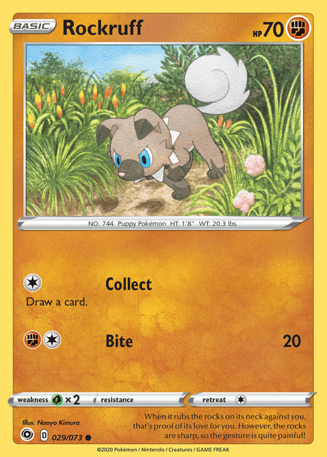 029/073 Rockruff - Champions Path - Volution Cards and Collectables