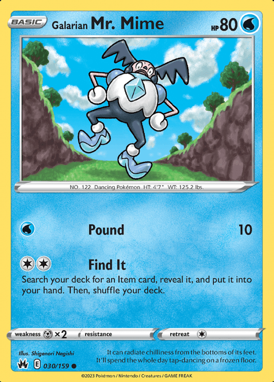 030/159 Galarian Mr. Mime - Crown Zenith - Volution Cards and Collectables