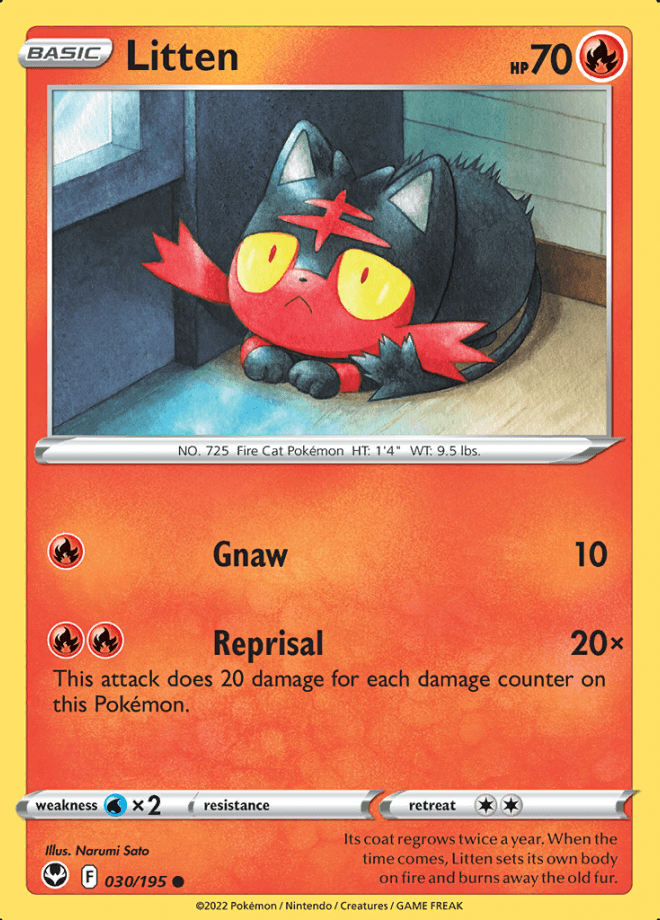 030/195 Litten - Silver Tempest - Volution Cards and Collectables