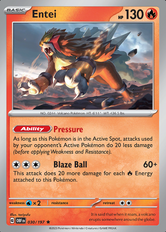 030/197 - Entei - Obsidian Flames