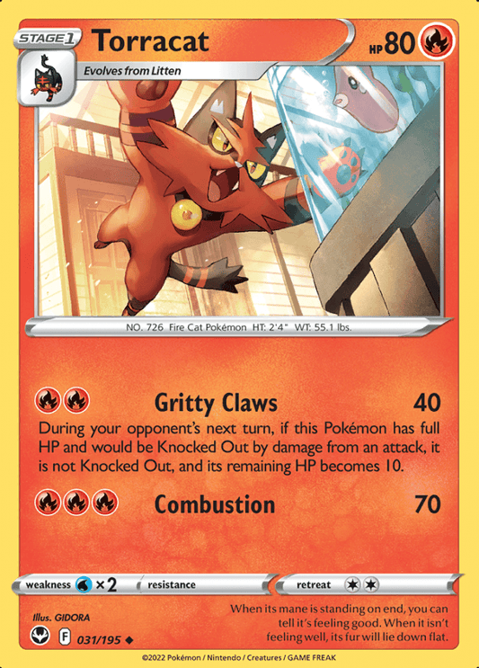 031/195 Torracat - Silver Tempest - Volution Cards and Collectables