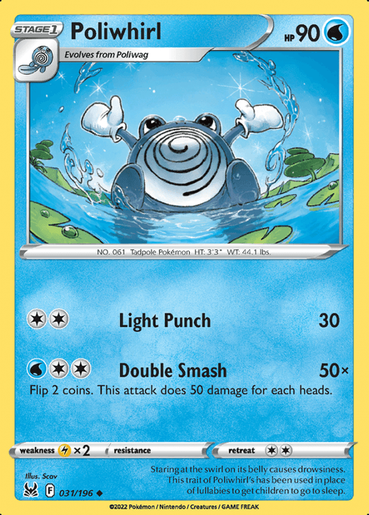 031/196 Poliwhirl - Lost Origin - Volution Cards and Collectables