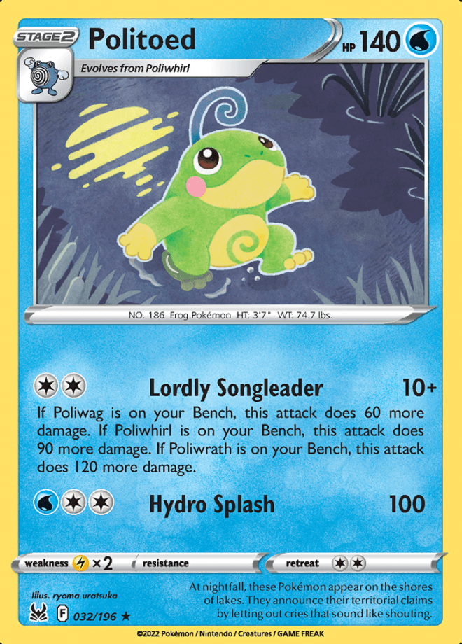 032/196 Politoed - Lost Origin - Volution Cards and Collectables