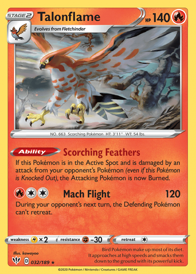 032/189 Talonflame - Darkness Ablaze - Volution Cards and Collectables