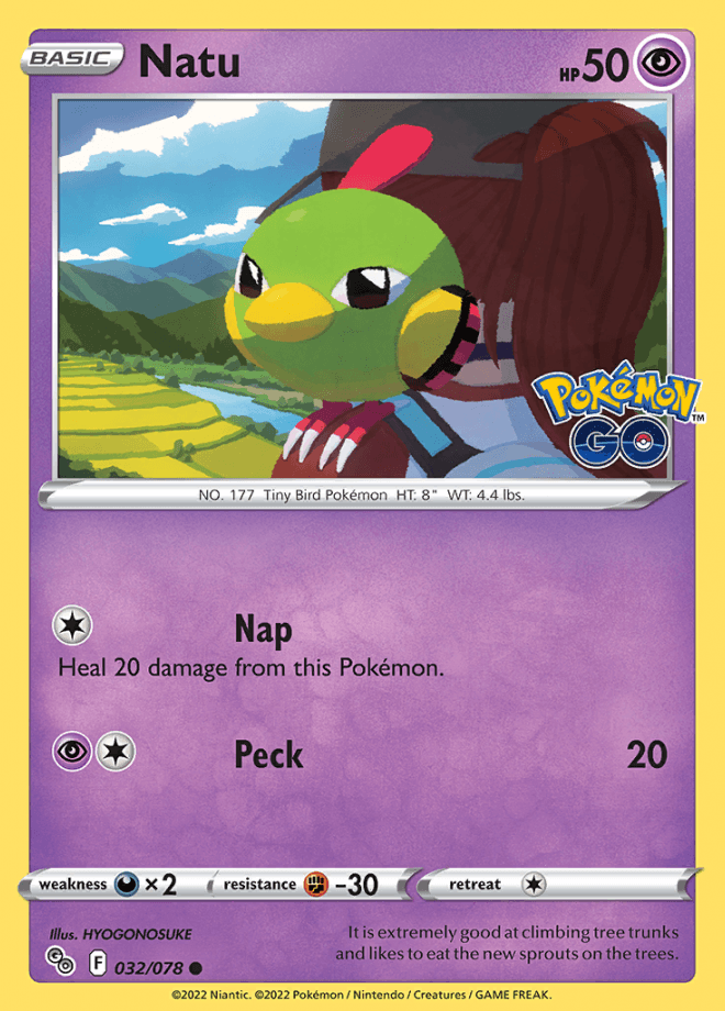 032/078 Natu - Pokemon GO - Volution Cards and Collectables