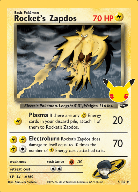 Rocket's Zapdos Classic Collection - Pokemon Celebrations - Volution Cards and Collectables