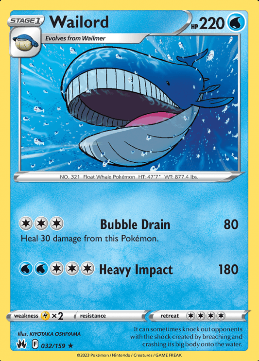 032/159 Wailord - Crown Zenith - Volution Cards and Collectables