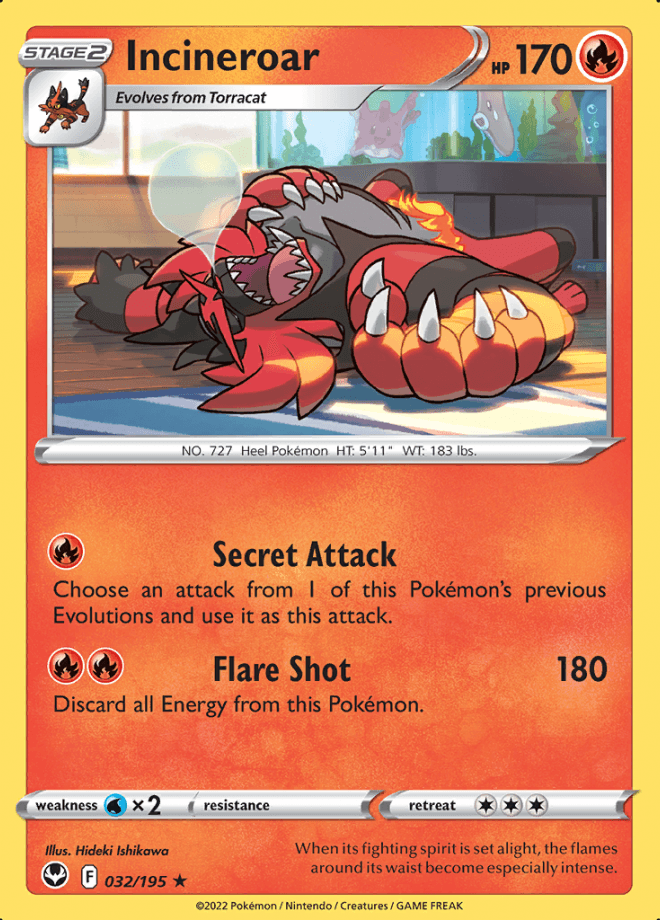 032/195 Incineroar - Silver Tempest - Volution Cards and Collectables