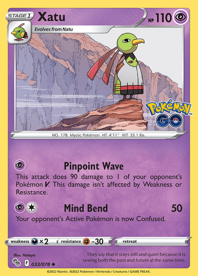 033/078 Xatu - Pokemon GO - Volution Cards and Collectables