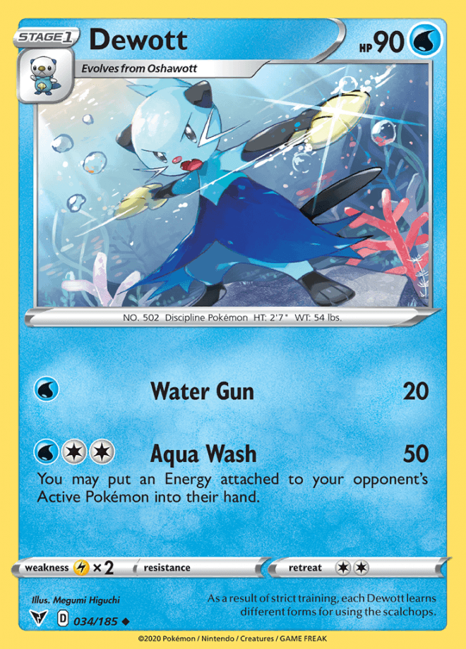 034/185 Dewott - Vivid Voltage - Volution Cards and Collectables