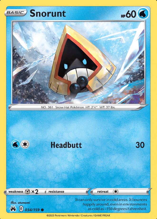 034/159 Snorunt - Crown Zenith - Volution Cards and Collectables