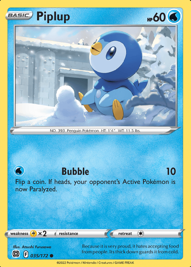 035/172 Piplup - Brilliant Stars - Volution Cards and Collectables