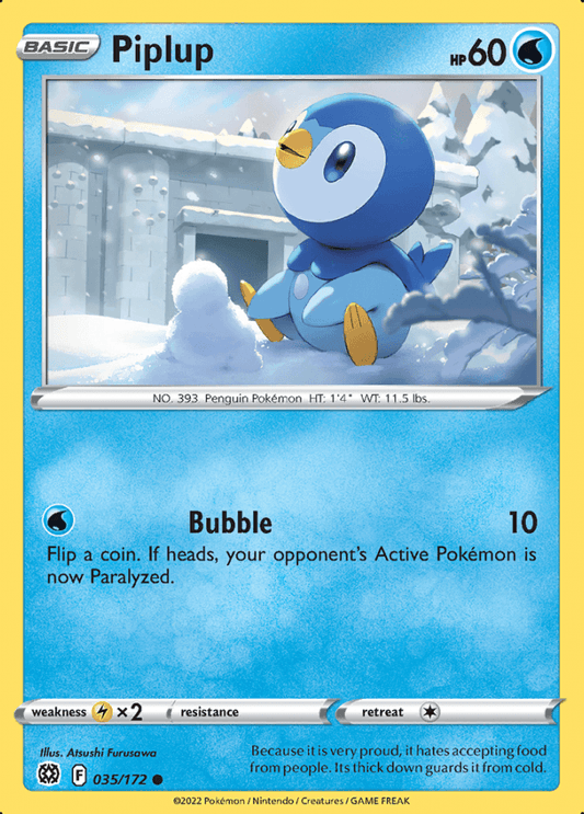 035/172 Piplup - Brilliant Stars - Volution Cards and Collectables