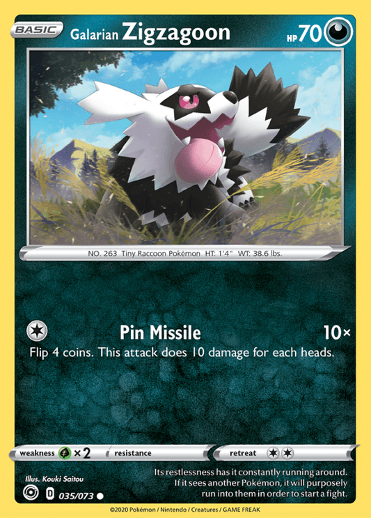 035/073 Galarian Zigzagoon - Champions Path - Volution Cards and Collectables