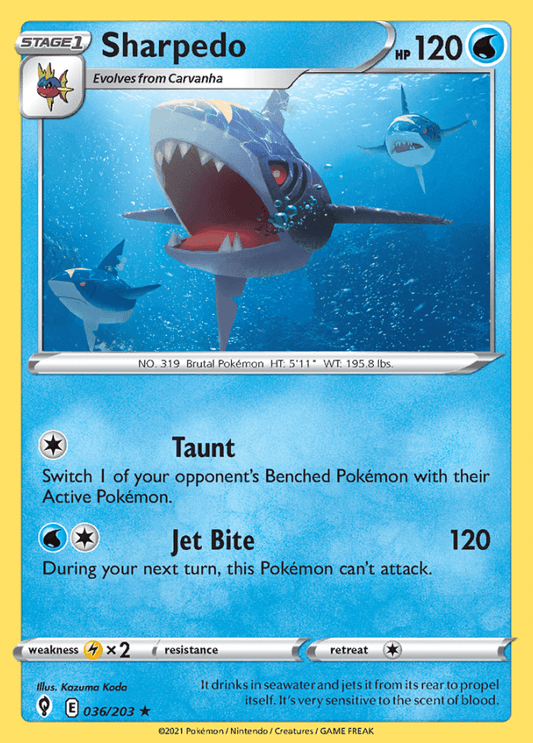 036/203 Sharpedo - Evolving Skies - Volution Cards and Collectables