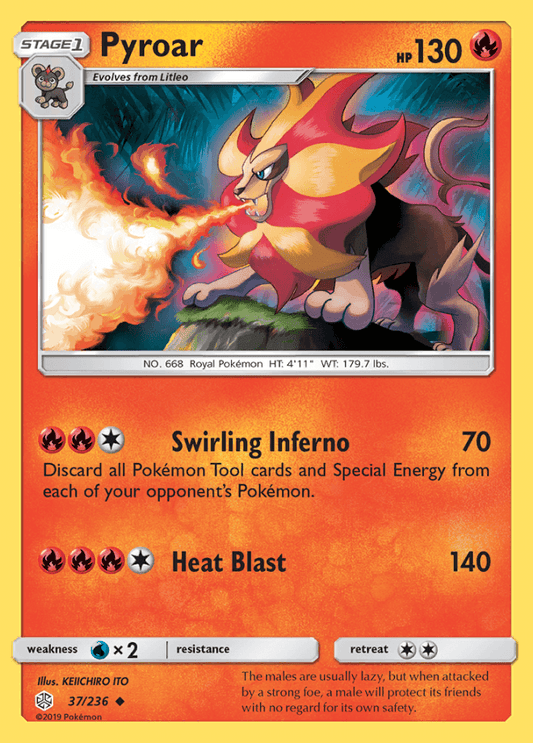 037/236 Pyroar - Cosmic Eclipse - Volution Cards and Collectables