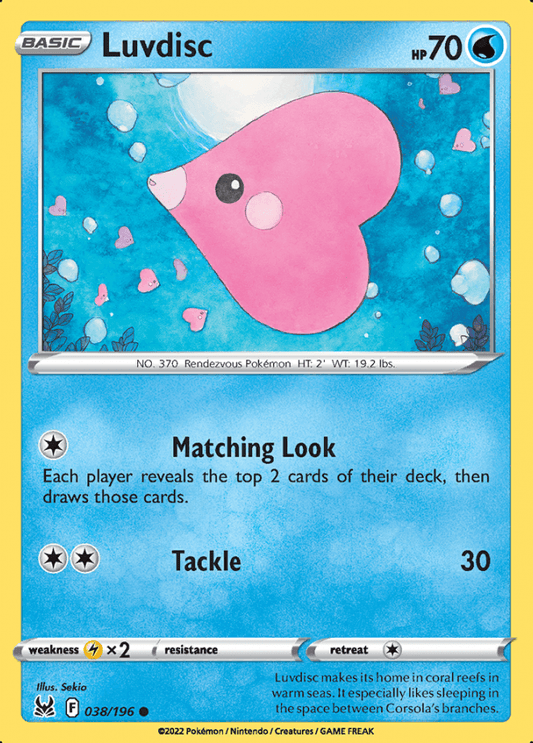 038/196 Luvdisc - Lost Origin - Volution Cards and Collectables