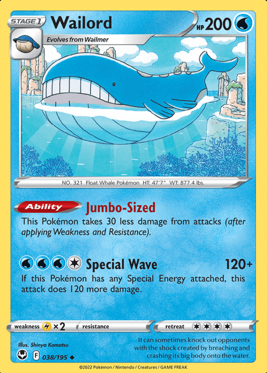 038/195 Wailord - Silver Tempest - Volution Cards and Collectables