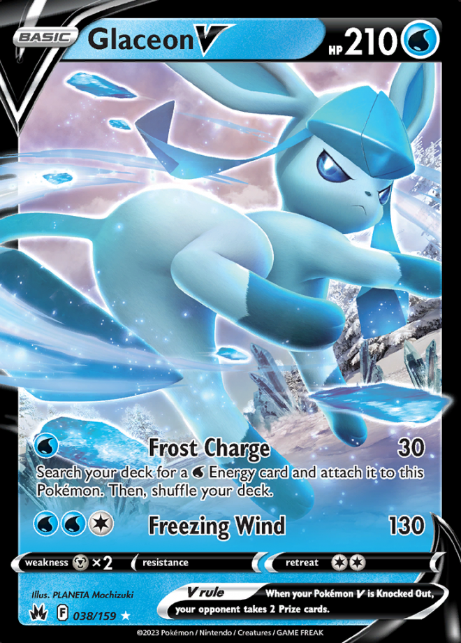 038/159 Glaceon V - Crown Zenith