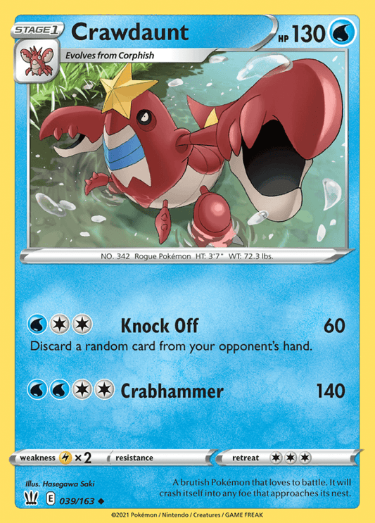 039/163 Crawdaunt - Battle Styles - Volution Cards and Collectables