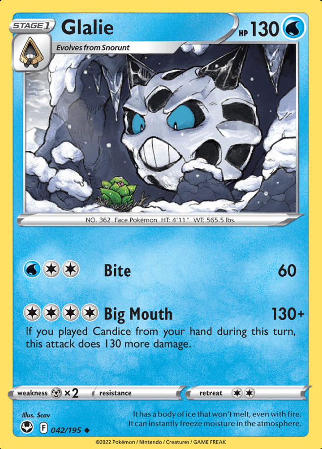 042/195 Glalie - Silver Tempest - Volution Cards and Collectables