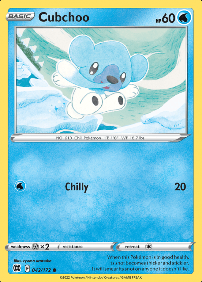 042/172 Cubchoo - Brilliant Stars - Volution Cards and Collectables