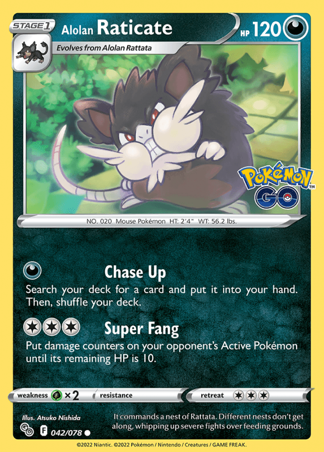 042/078 Alolan Raticate - Pokemon GO - Volution Cards and Collectables