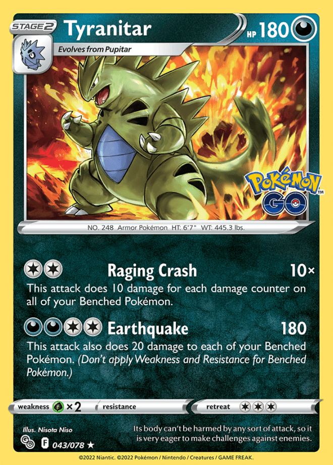 043/078 Tyranitar Holo - Pokemon GO - Volution Cards and Collectables