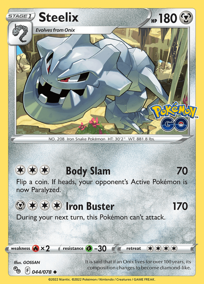 044/078 Steelix - Pokemon GO - Volution Cards and Collectables