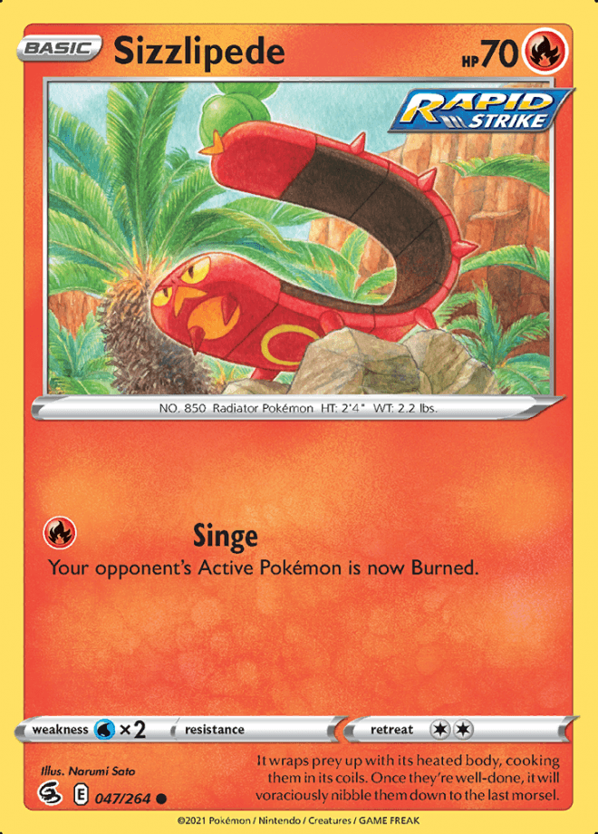 047/264 Sizzlipede - Fusion Strike - Volution Cards and Collectables