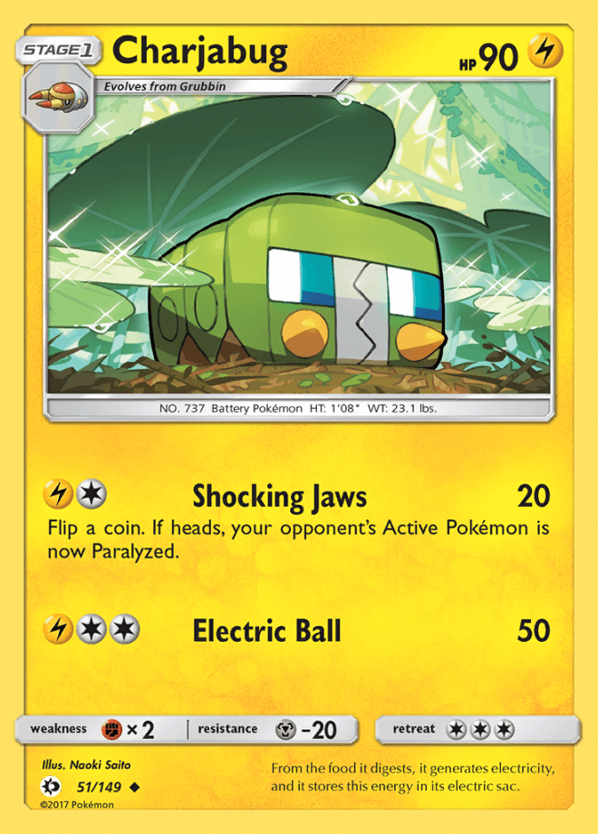 051/149 Charjabug - Sun & Moon Base Set - Volution Cards and Collectables