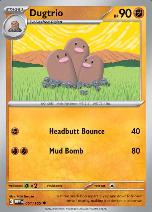 051/165 - Dugtrio - Pokemon 151